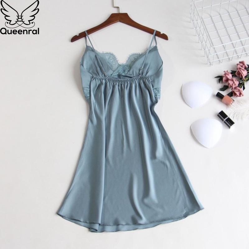 5 PCS Women Pajama Set Sexy Lace Satin Sleepwear With Chest Pads - MinoExpress