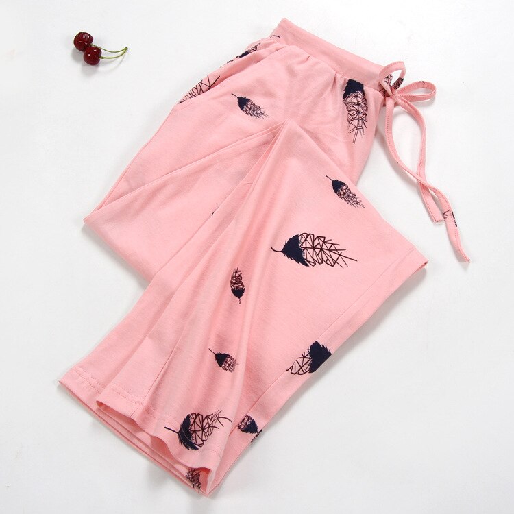 Women Sleep Bottoms 100% Cotton Pajama Pants Comfortable Pantalon