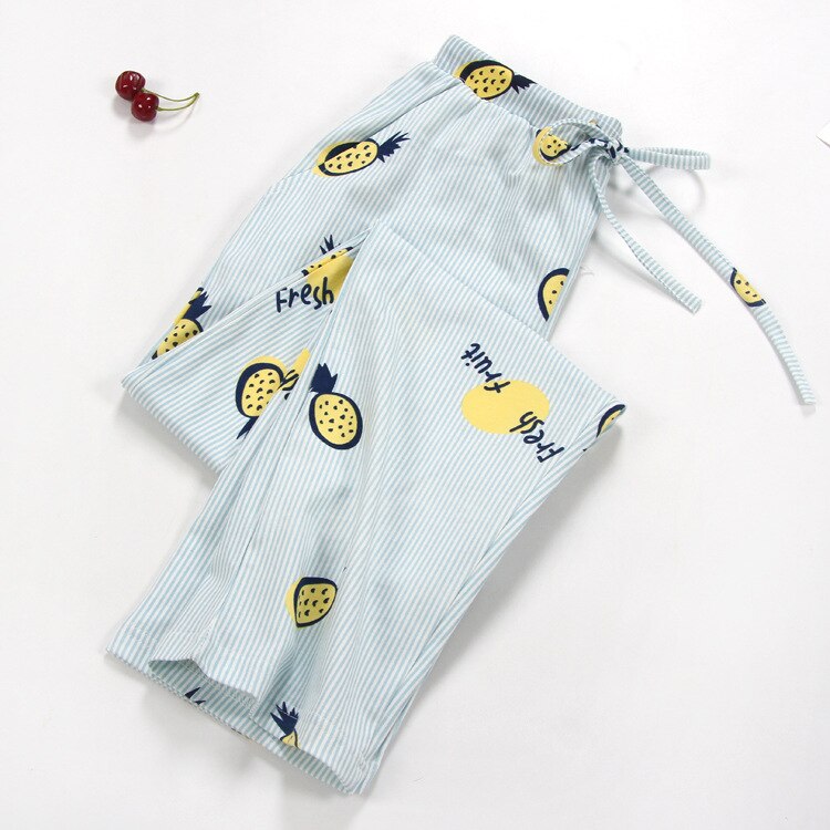 Women Sleep Bottoms 100% Cotton Pajama Pants Comfortable Pantalon