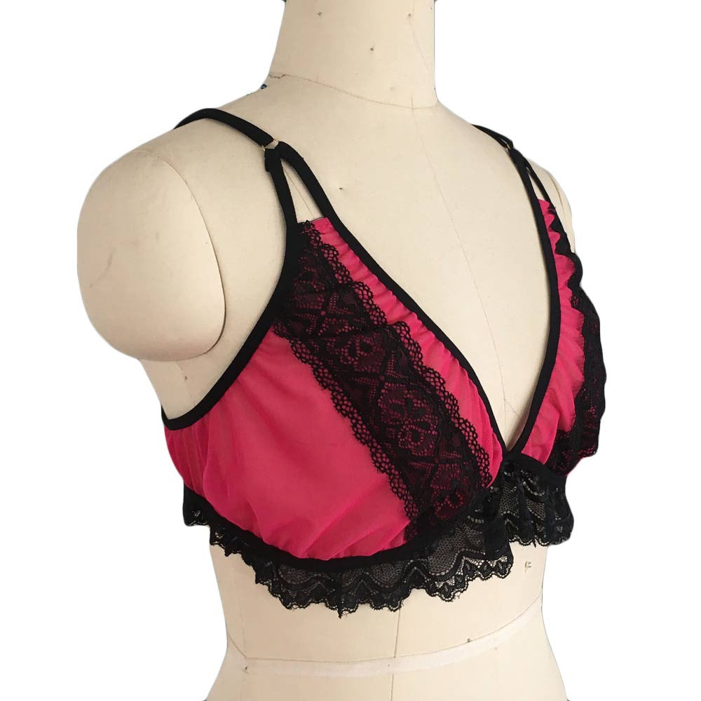 Sexy See-Through Enlarged Bra And Bra
