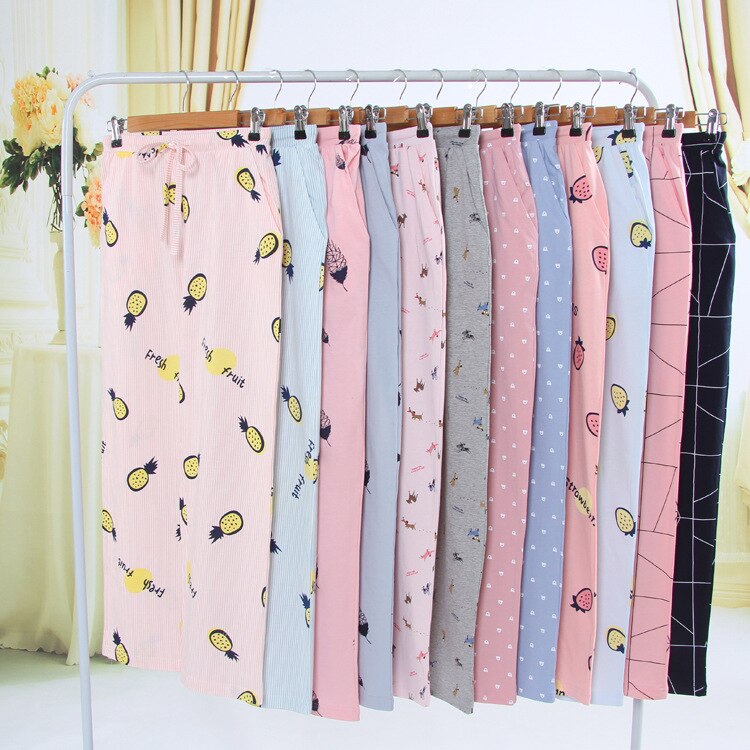 Women Sleep Bottoms 100% Cotton Pajama Pants Comfortable Pantalon