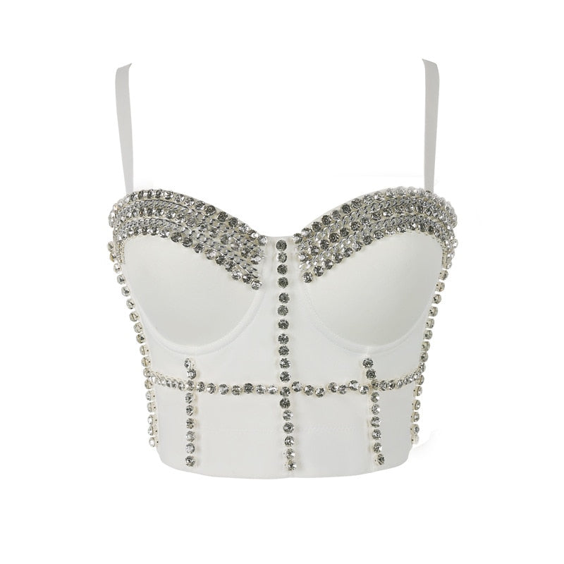 Women Crop Top Tank Sexy Cami Push Up Denim Bra Backless Party Club Vest