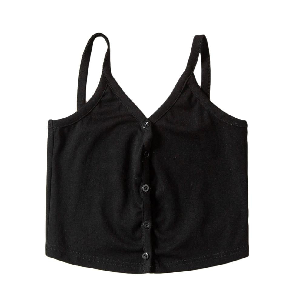 Women Camis Cropped Shirt Solid Basic Slim Top