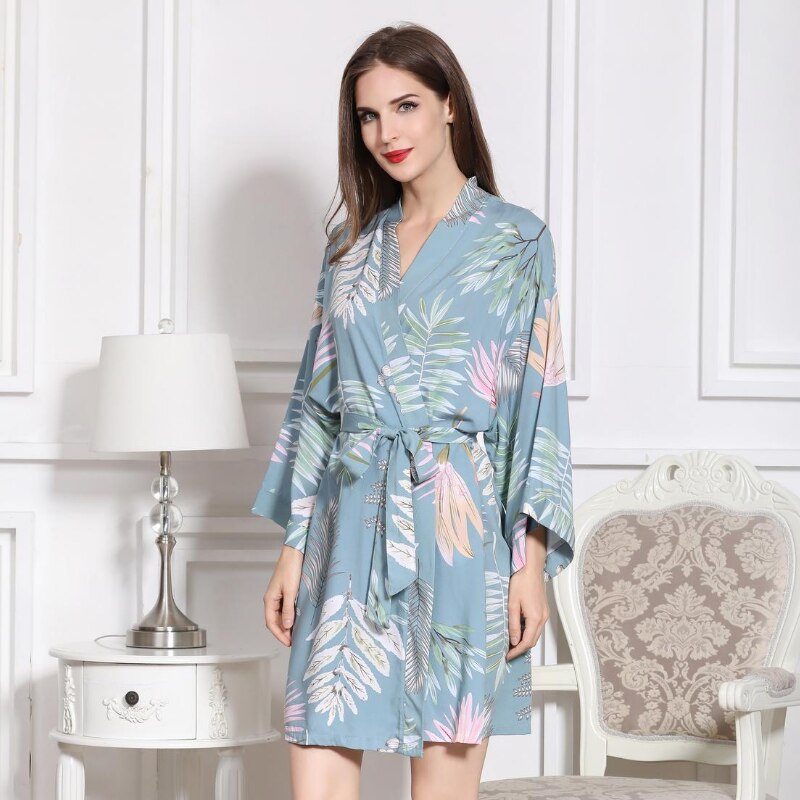 Women Floral Night Robe Fashion Dressing Gown Sleepwear