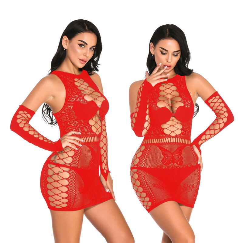 Women Plus Size Sexy Lingerie Nightgown Short Mini Dress Sleepwear