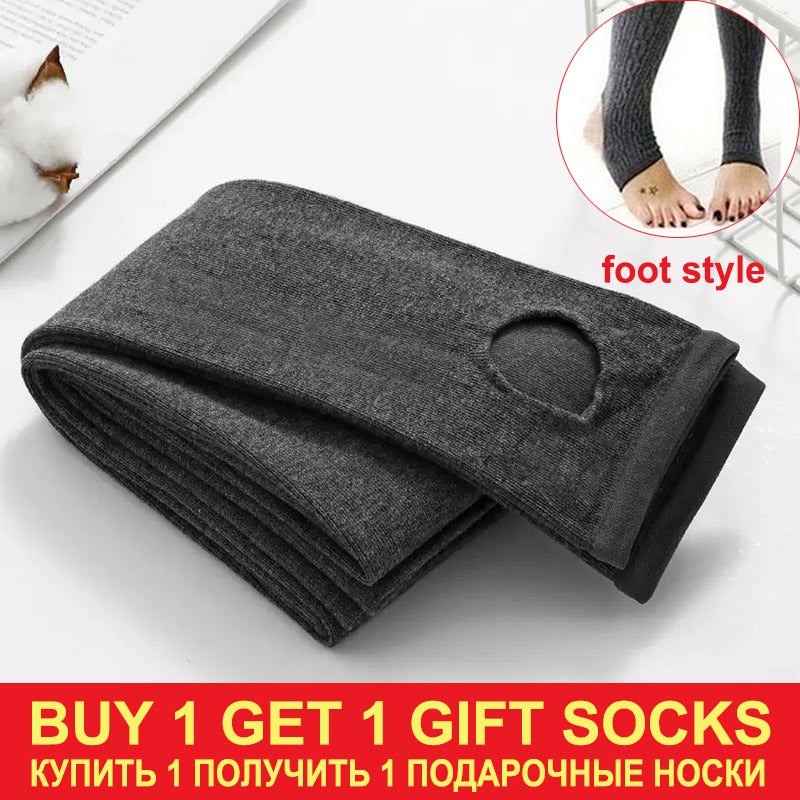 Warm Pantyhose Tights High Elastic Waist Thick Stockings Tights Female Striped Pantyhose 16 Solid Color Autumn Winter Tights