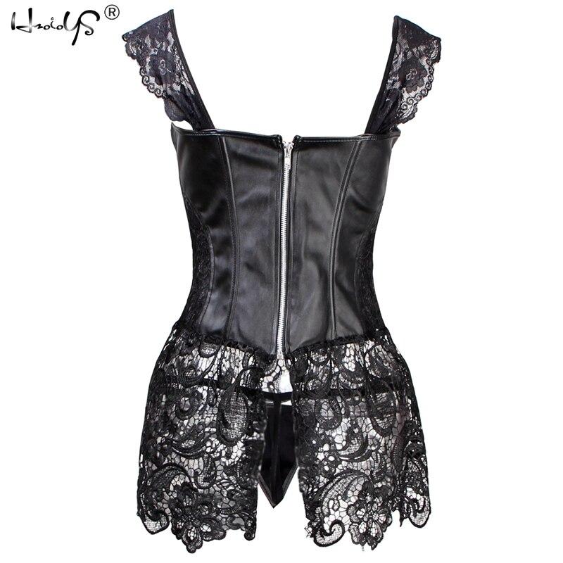 Women Hot Club Dress Sexy Clubwear Plus Size Leather Corset Dress Lace Nightgown - MinoExpress