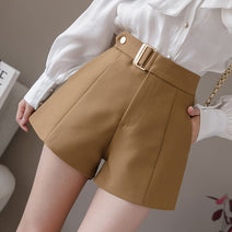 Women Pocket High Waisted Booty Shorts Casual Loose Wide Leg Elegant Shorts