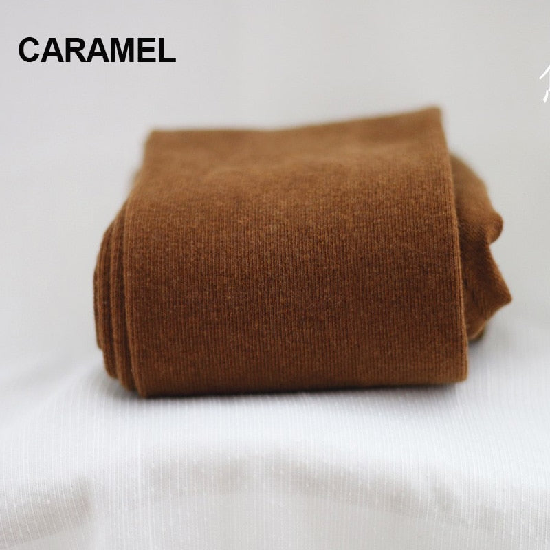 Warm Pantyhose Tights High Elastic Waist Thick Stockings Tights Female Striped Pantyhose 16 Solid Color Autumn Winter Tights