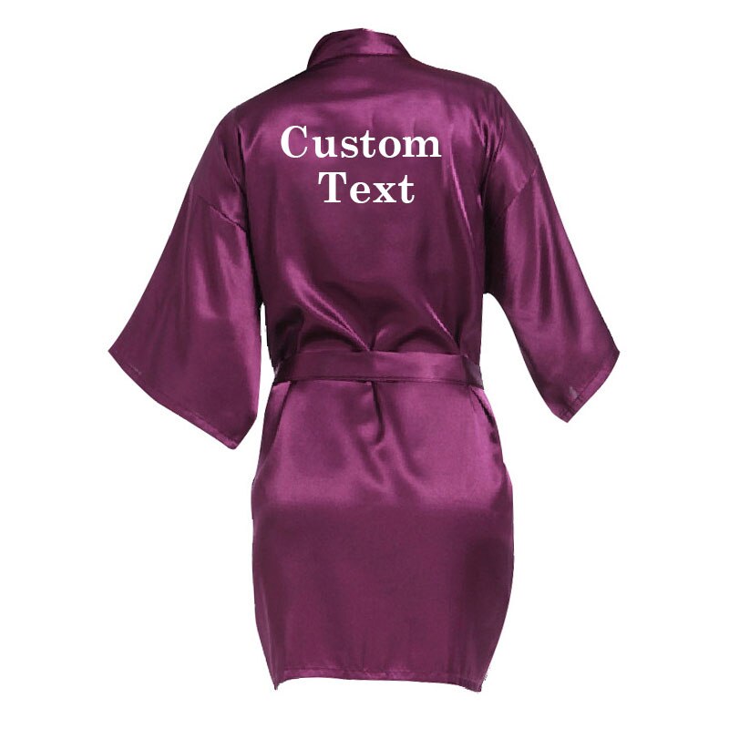 Personalised Bride Robe Custom Name Birthday And Bridesmaid Robe, Dressing Gown Satin Bridal Pajamas