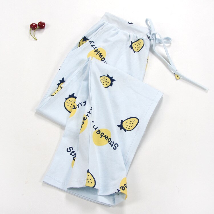 Women Sleep Bottoms 100% Cotton Pajama Pants Comfortable Pantalon