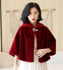 Women Shrugs Formal Party Evening Jackets Wraps Faux Fur Cloaks Wedding Capes Bolero