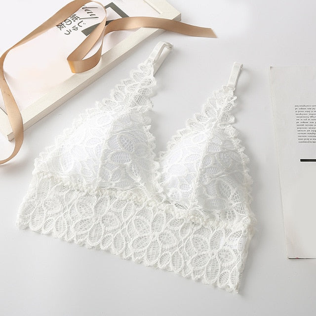 Women Lace Sexy Underwear Lingerie Wireless Padded Push Up Summer Soft Backless Bras