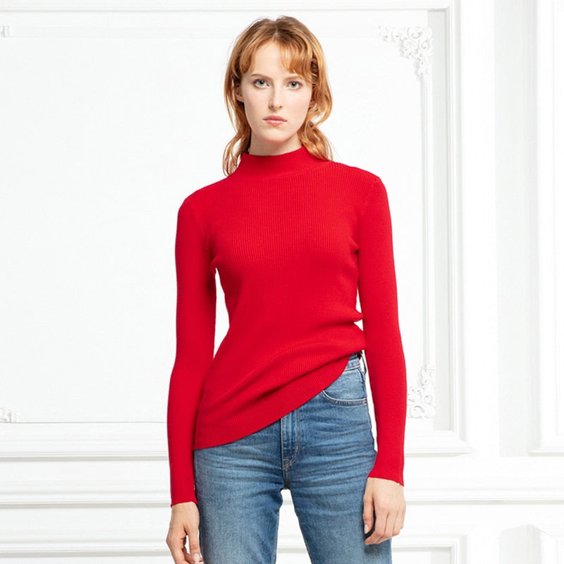 Women Autumn & Winter Vintage Turtleneck Pullovers Casual Loose Long Sleeve Shirts
