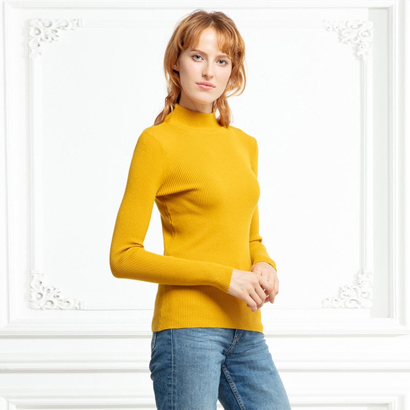 Women Autumn & Winter Vintage Turtleneck Pullovers Casual Loose Long Sleeve Shirts