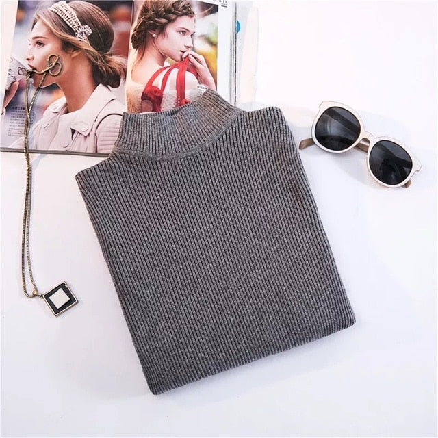 Women Autumn & Winter Vintage Turtleneck Pullovers Casual Loose Long Sleeve Shirts