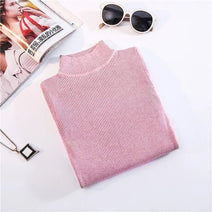 Women Autumn & Winter Vintage Turtleneck Pullovers Casual Loose Long Sleeve Shirts