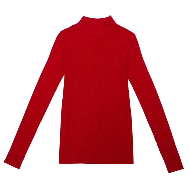 Women Autumn & Winter Vintage Turtleneck Pullovers Casual Loose Long Sleeve Shirts