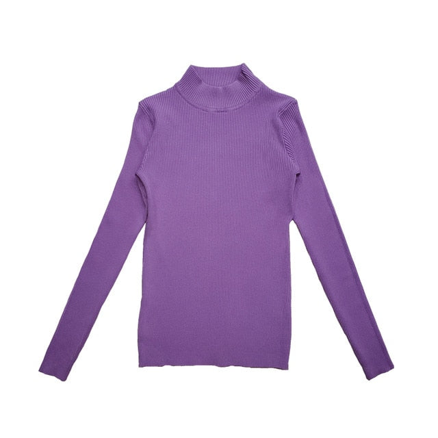 Women Autumn & Winter Vintage Turtleneck Pullovers Casual Loose Long Sleeve Shirts