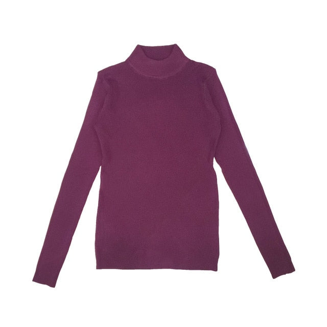 Women Autumn & Winter Vintage Turtleneck Pullovers Casual Loose Long Sleeve Shirts
