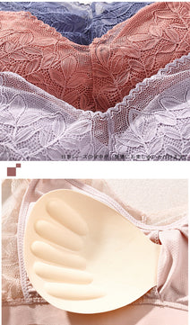 Women Lace Wirefree Thin Cup Padded Bra Sexy Backless Vest Comfort Lingerie