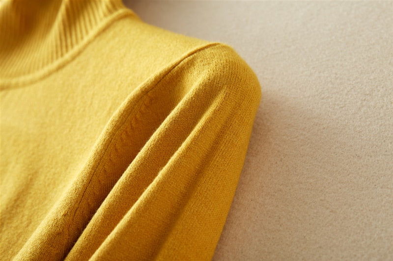 Women'S Tops Solid Turn-Down Collar Thick Turtleneck Pullovers