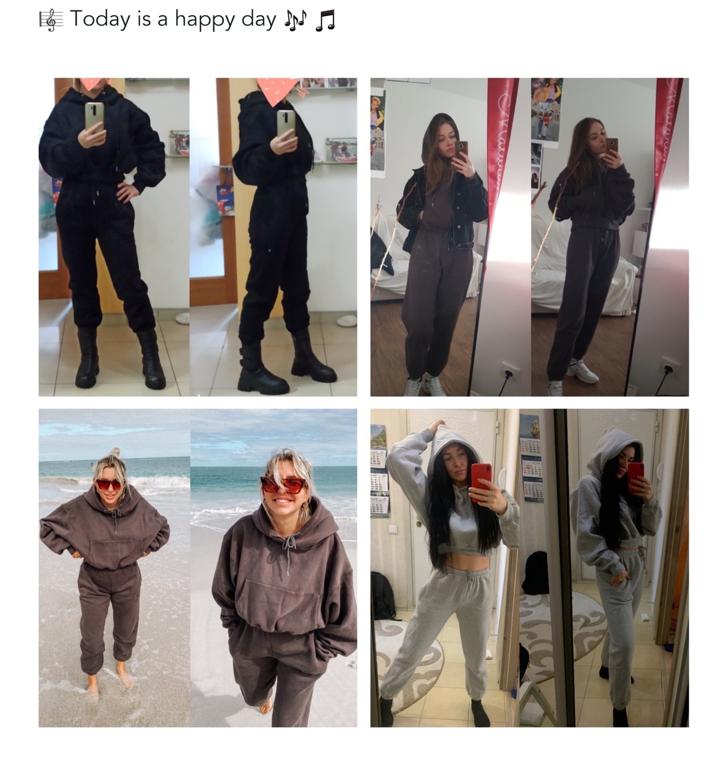 Women Hoodies Suit Solid Casual Tracksuit Velvet 2 Pcs Set Sports Sweatshirts